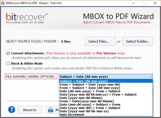 MBOX转换成PDF文档BitRecover MBOX to PDF Wizard v8.7 英文破解版 附激活码