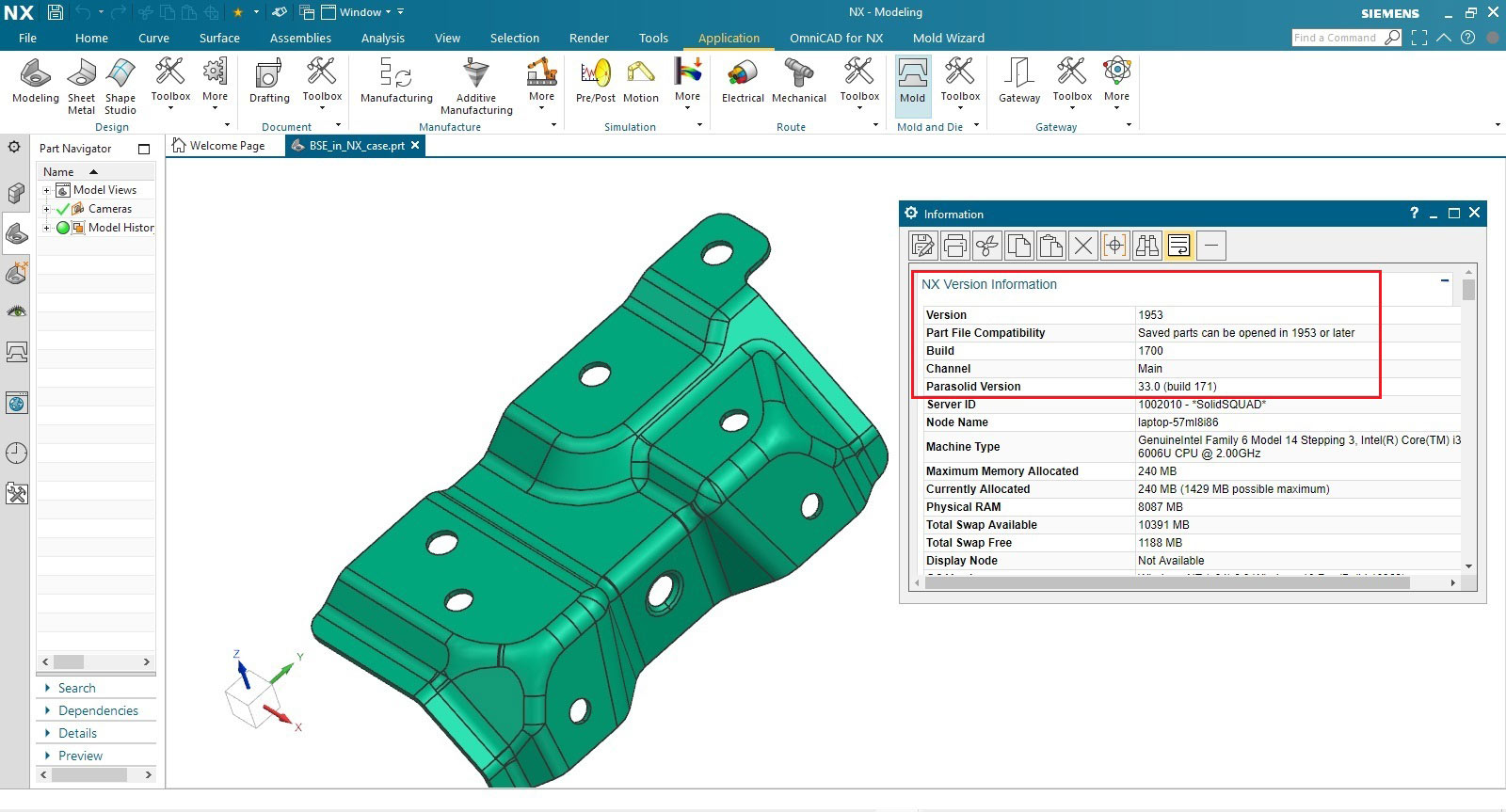 Siemens NX 1973 Build 4341 (NX 1953 Series) 免费授权激活版 Win64