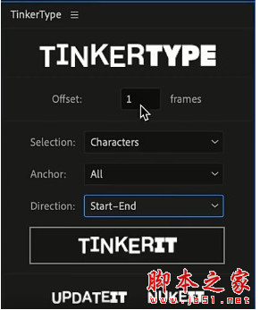 AE文字标题分解拆分动画制作脚本 TinkerType v1.0 免费版