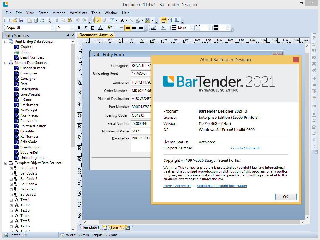 BarTender 2022 R8 Enterprise v11.3.216048 中文免费版(附补丁+安装教程) 64位