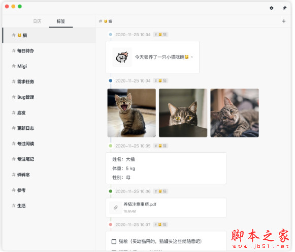 MiGi for Mac (时间轴记录软件) v1.8.0-302 苹果电脑版
