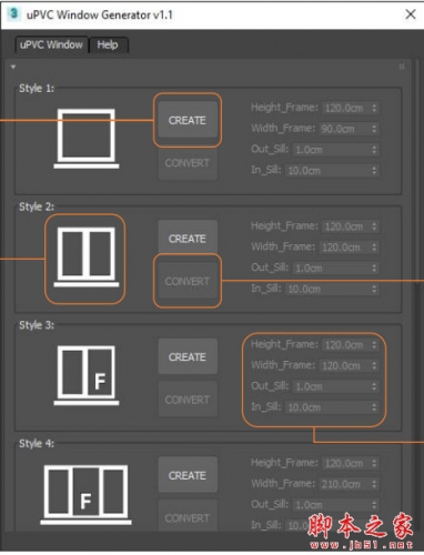 MAX窗户生成器插件uPVC Window Generator v1.1 for 3dsMAX 2016-2021 免费版