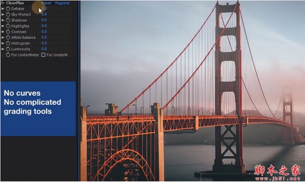 AE/PR去朦胧除雾霾增强色彩对比调色插件 ClearPlus v2.2 Win/Mac汉化破解版