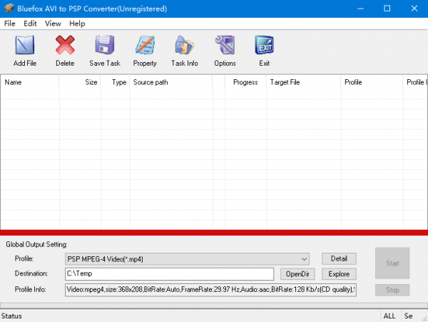 Bluefox AVI to PSP Converter(AVI转PSP软件) v3.01 官方版