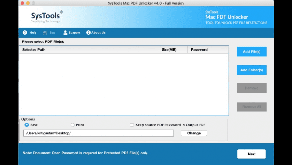 Mac PDF Unlocker(移除PDF密码限制工具) for Mac V4.0 苹果电脑版