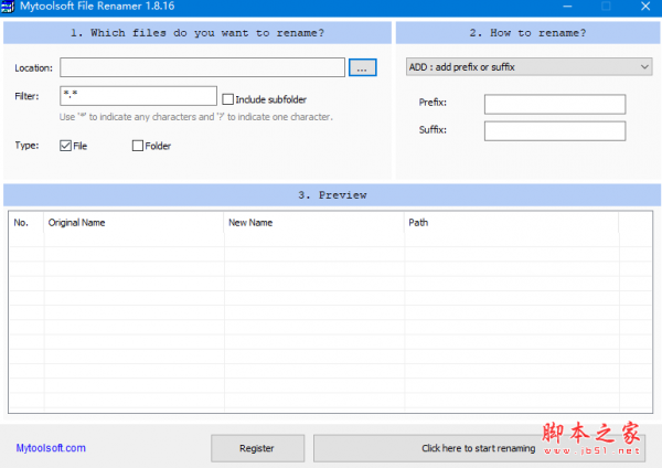 Mytoolsoft File Renamer(批量文件重命名工具) v1.8.16 英文免费绿色版