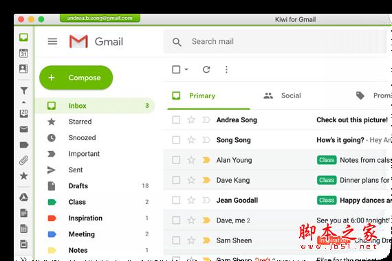 kiwi for Gmail(Gmail邮箱客户端) for mac V2.0.35 苹果电脑版