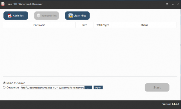 Free PDF Watermark Remover(PDF水印去除工具) v1.1.5.8 官方版