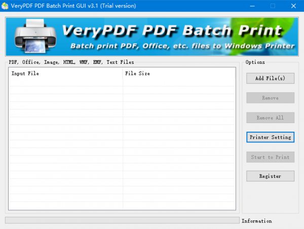 VeryPDF PDF Batch Print GUI(批量打印软件) v3.1官方版