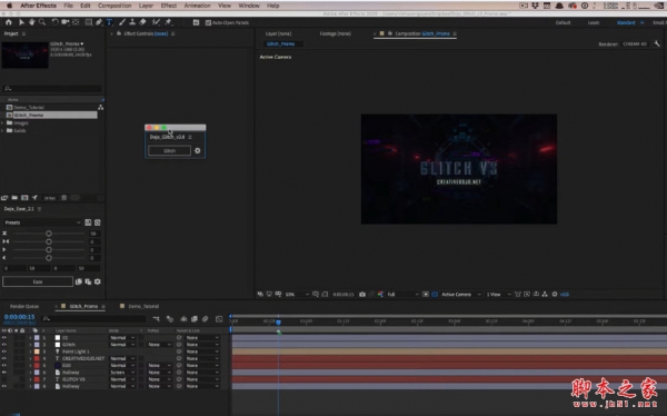 AE一键快速生成毛刺故障随机生成脚本Creative Dojo Dojo Glitch v3.0 免费版+使用教程