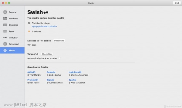 MacBook触控板窗口管理工具 Swish for Mac v1.10.3 免激活直装特别版
