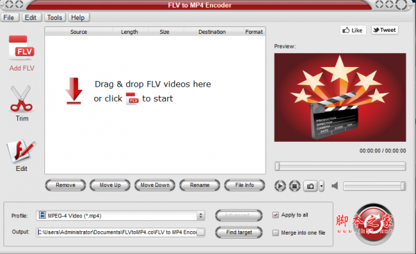 FLV to MP4 Encoder(flv转mp4格式转换器) v1.0 免费安装版