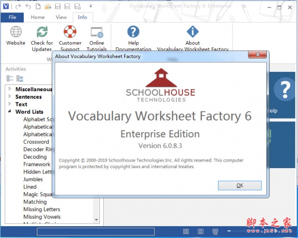 Vocabulary Worksheet Factory(词汇表生成软件) v6.0.8.3 安装版(激活教程+补丁)