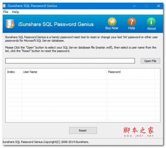 iSunshare SQL Password Genius V2.1.2.0 英文安装版(附安装使用教程)