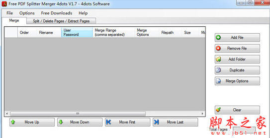 Free PDF Splitter Merger 4dots(PDF分割合并软件) v1.7 免费安装版	