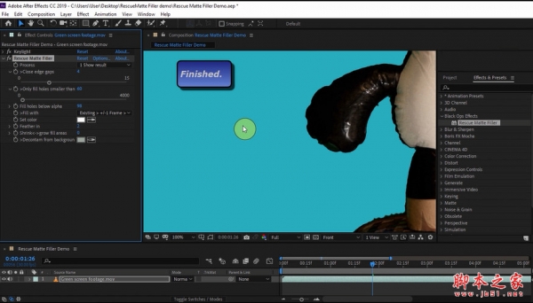 抠像细节还原修复AE/PR插件AEscripts Rescue Matte Filler v1.2 免费版+使用教程