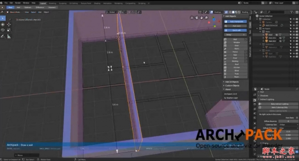 Blender可视化室内建模插件Archipack v2.4.0 for Blender 2.8+ 免费版