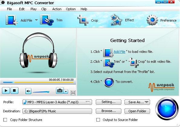 Bigasoft MPC Converter(MPC格式转换器) v3.7.49 中文免费安装版(附安装教程)