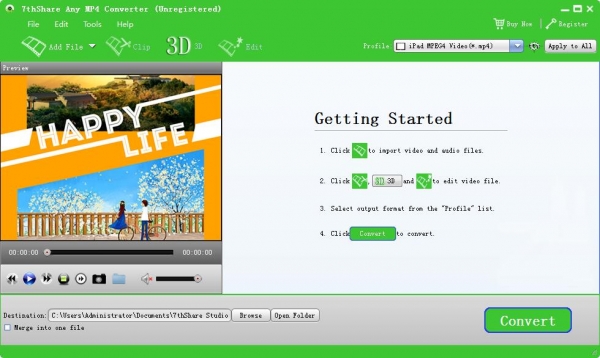 7thShare Any MP4 Converter v3.8 免费安装版