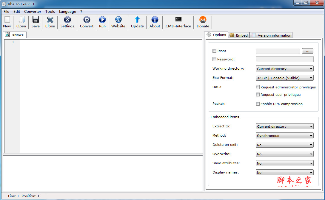 Vbs To Exe(Vbs转exe工具) v3.1 英文免费安装版(附安装教程)