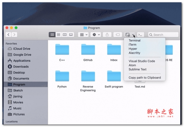 OpenInTerminal(任务管理器内嵌终端) for Mac V2.3.4 苹果电脑版