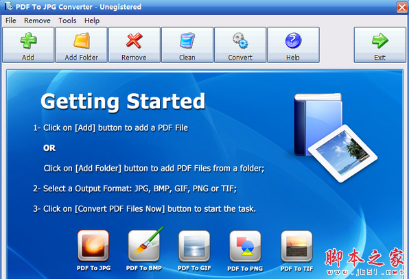 PDF To JPG Converter(PDF转图片软件) v4.3 附破解补丁 免费版