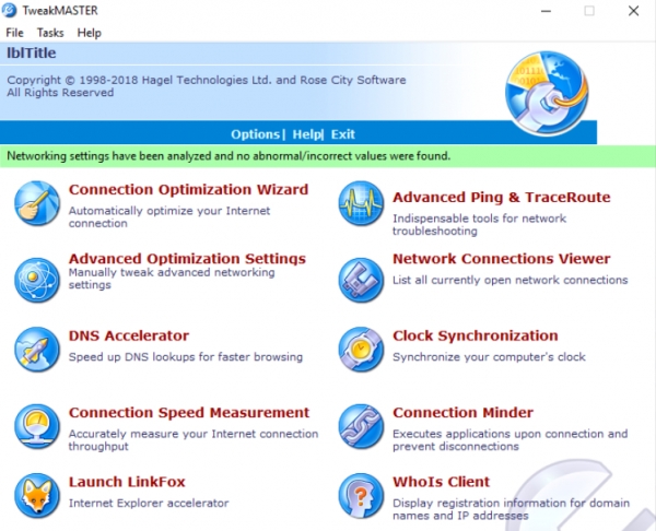 TweakMASTER Pro(网络优化软件)V3.60 英文特别安装版