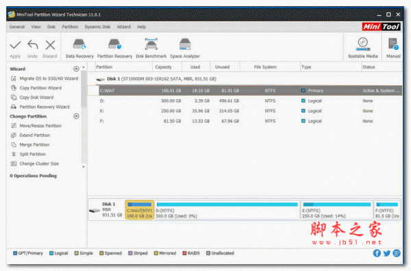 高级Windows分区管理工具MiniTool Partition Wizard Technician v12.7 特别安装版