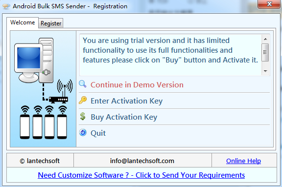 Android Bulk SMS Sende(pc端发送短信)V6.0.1.15 英文特别安装版(附教程)