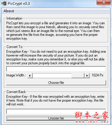 PicCrypt(文件转BMP图片格式软件) v0.3 免费绿色版