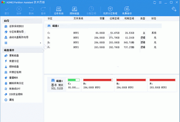 傲梅分区助手 技术员版 v9.8.1 单文件汉化版