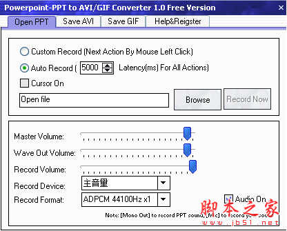 PowerPoint-PPT to AVI-GIF Converter(PPT转AVI软件) v1.117 免费安装版