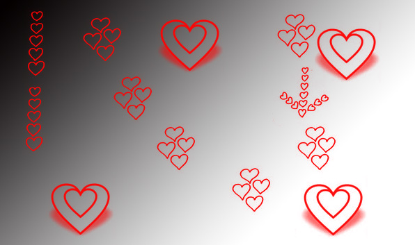 Photoshop爱心、心形符号热恋图案素材笔刷 免费版