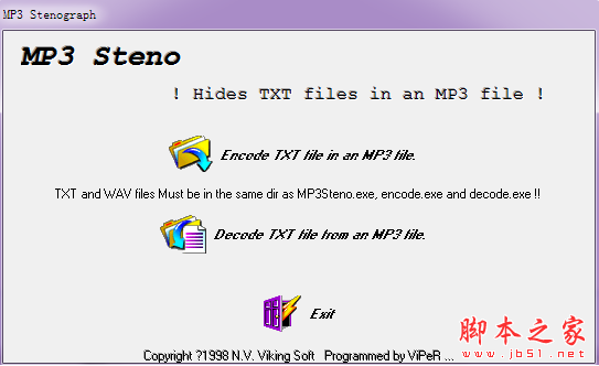 MP3 Steno(音频隐写读出工具) V1.0 绿色免费版