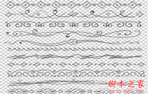 可爱风格分割线图形PS笔刷素材 免费版