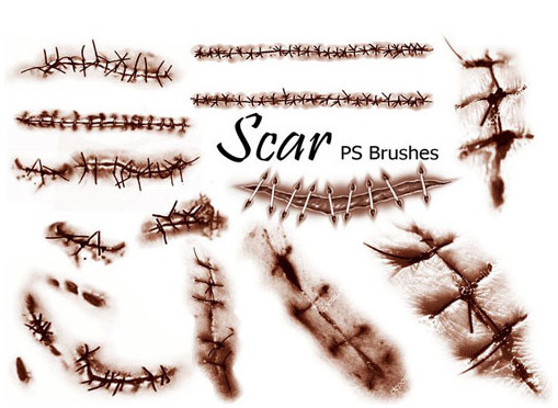 Photoshop缝合伤口疤痕笔刷 最新免费版