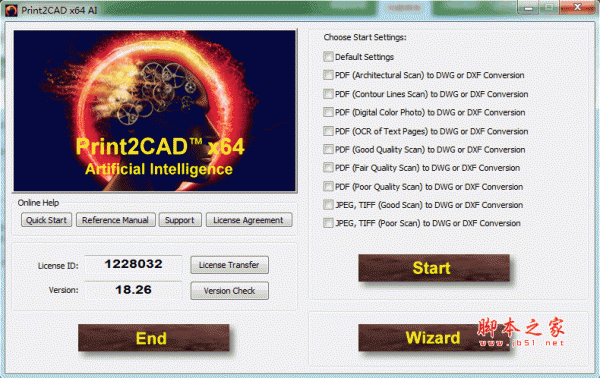 Print2CAD 2018 64位 绿色免激活特别版 支持将pdf/jpg转换为cad图纸