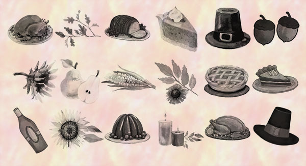 Photoshop食物图形水彩效果笔刷素材 最新免费版