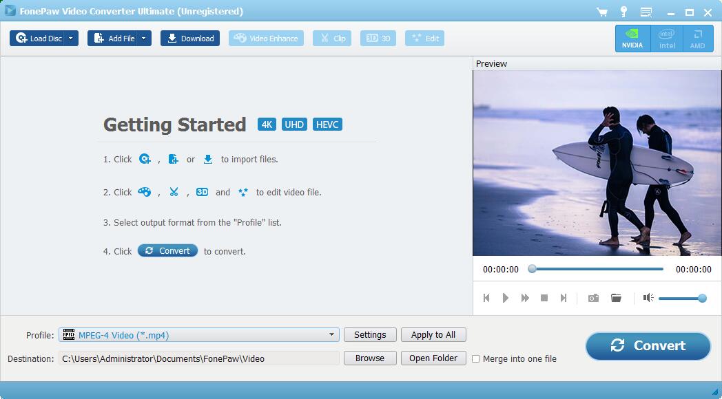 FonePaw Video Converter Ultimate(视频转换工具) V8.3 免费安装版 64位