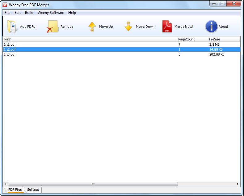 Weeny Free PDF Merger(pdf文件合并软件) V2.0 免费安装版