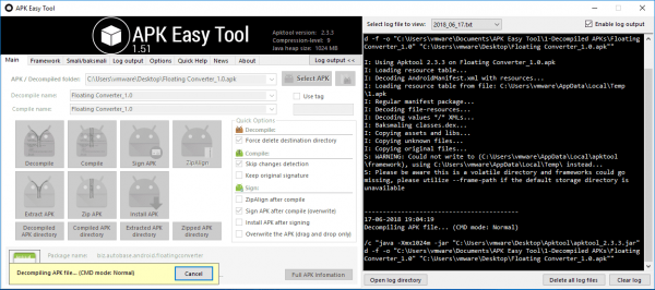 Apk Easy Tool(多功能APK反编译工具) v1.59 英文安装版附汉化文件