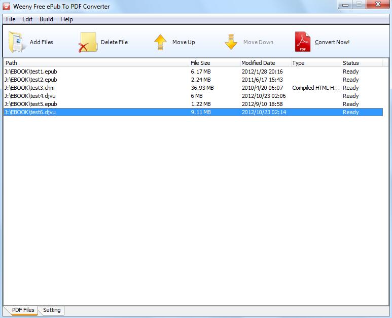 Weeny Free ePub to PDF Converter(ePub格式转换为PDF) v2.0 免费安装版