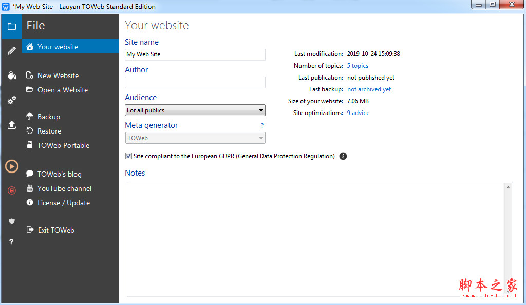 Lauyan TOWeb(网页制作软件) v11.0.6.956 免费安装版