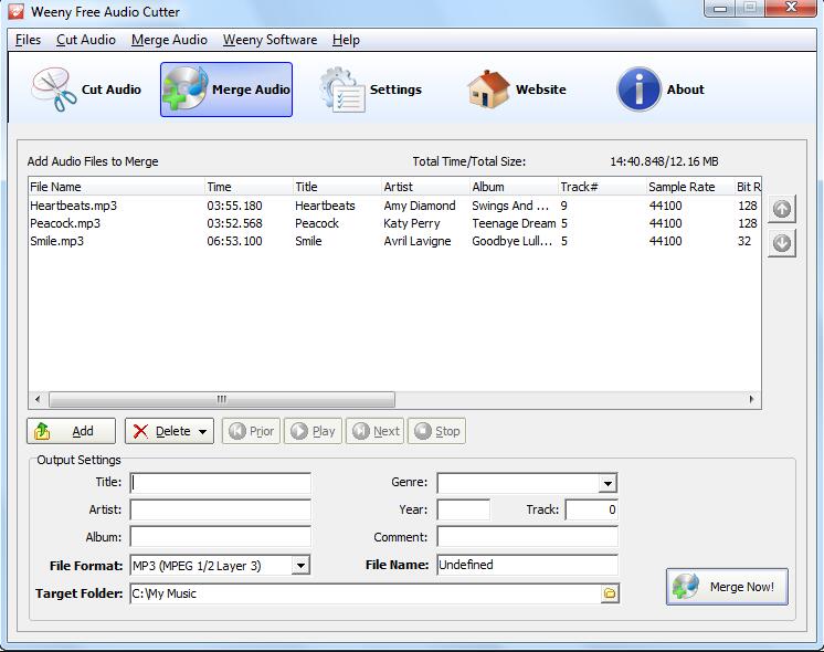 Weeny Free Audio Cutter(音频分割合并工具) 1.5 免费安装版