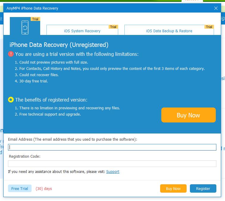 AnyMP4 iPhone Data Recovery(苹果手机数据恢复软件) V1.0 免费安装版
