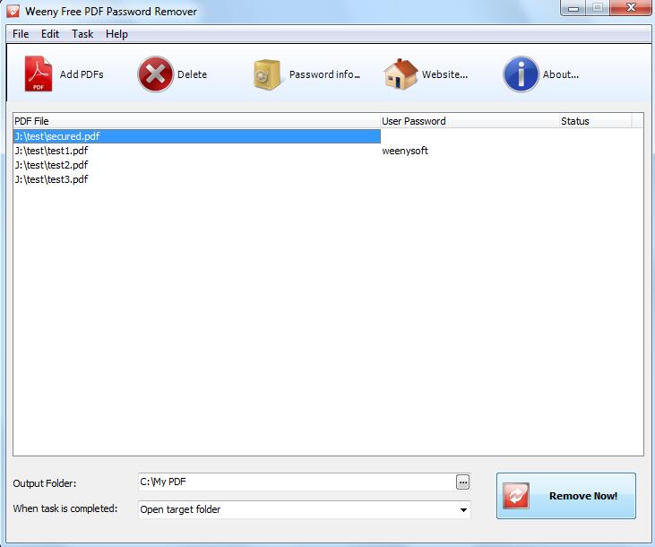 Weeny Free PDF Password Remover(移除PDF文件保护) V1.1 免费安装版