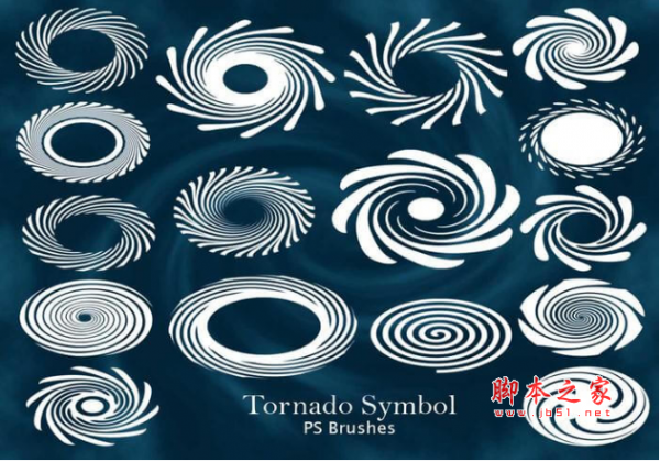 20种漩涡花纹图案、漩涡纹理印花PS笔刷素材 最新免费版